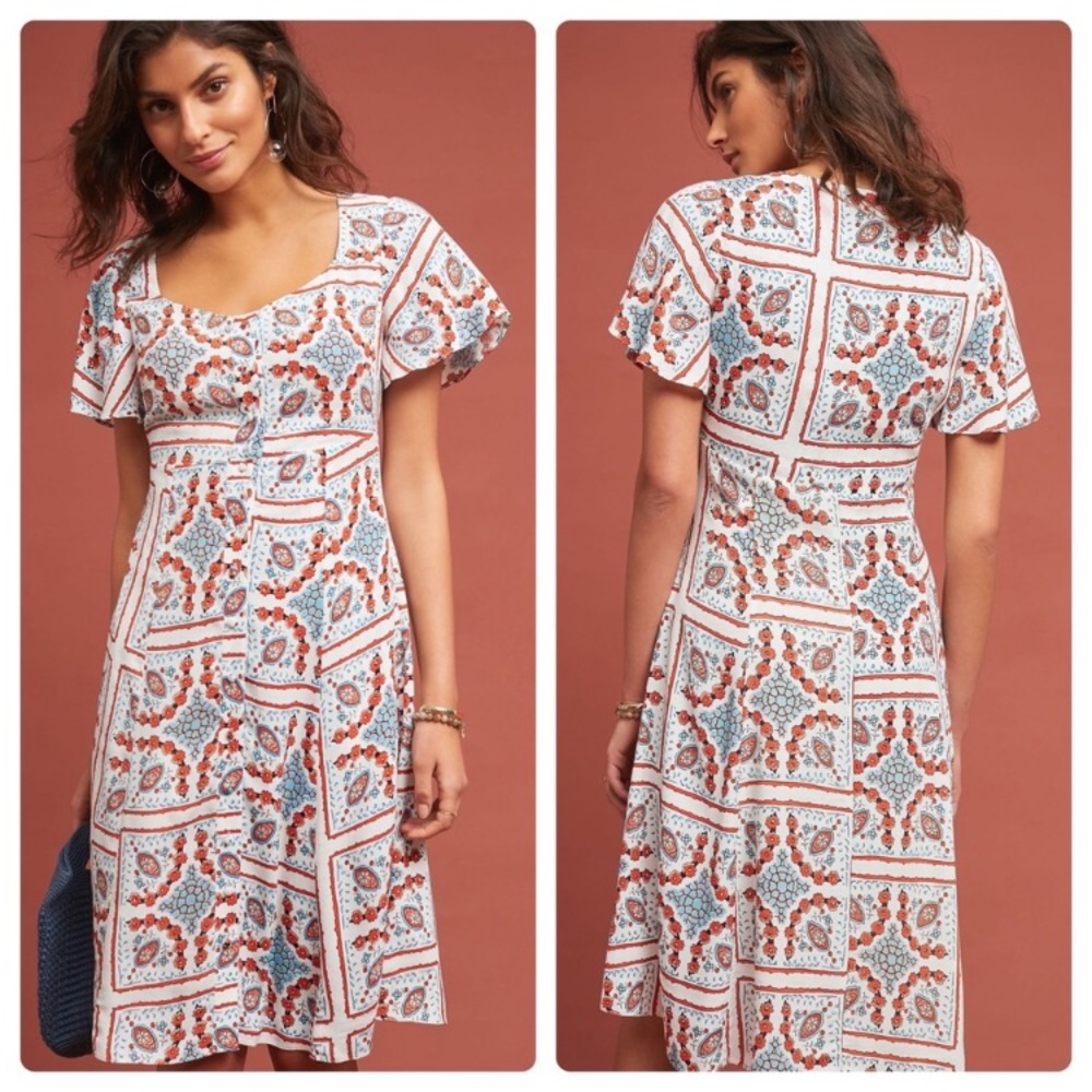 Anthropologie Maeve Floral Midi Dress